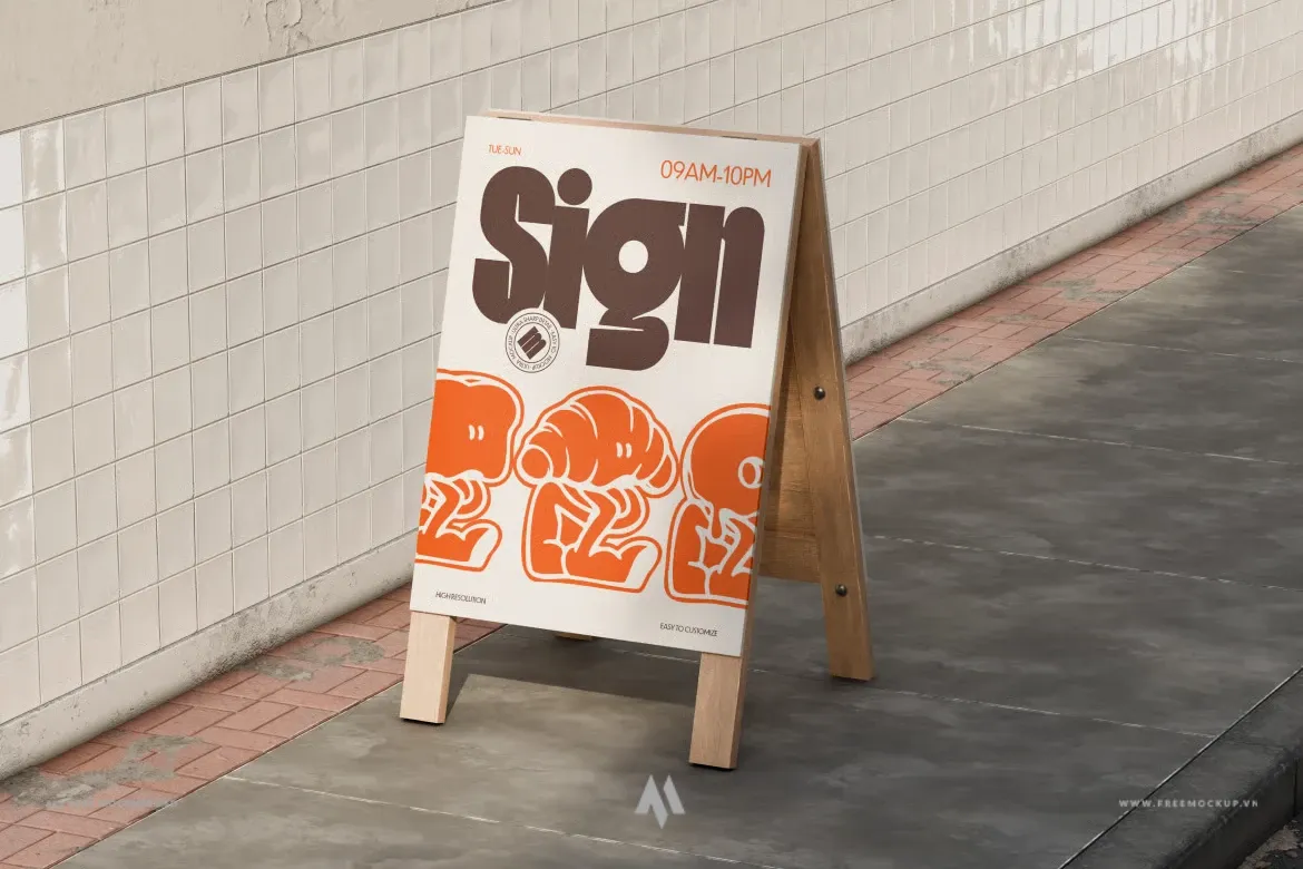 Mockup Bảng Hiệu Cafe: Nổi Bật Giữa Phố Đông!