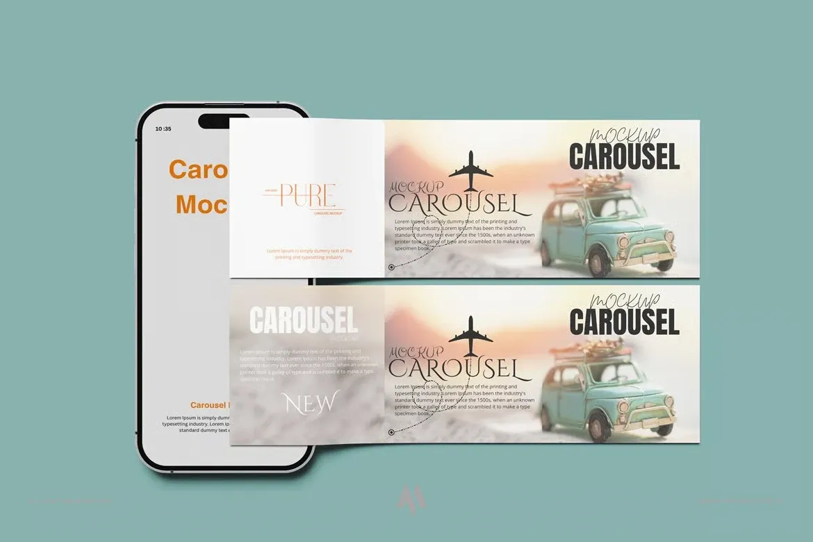 Mockup post quảng cáo quay vòng