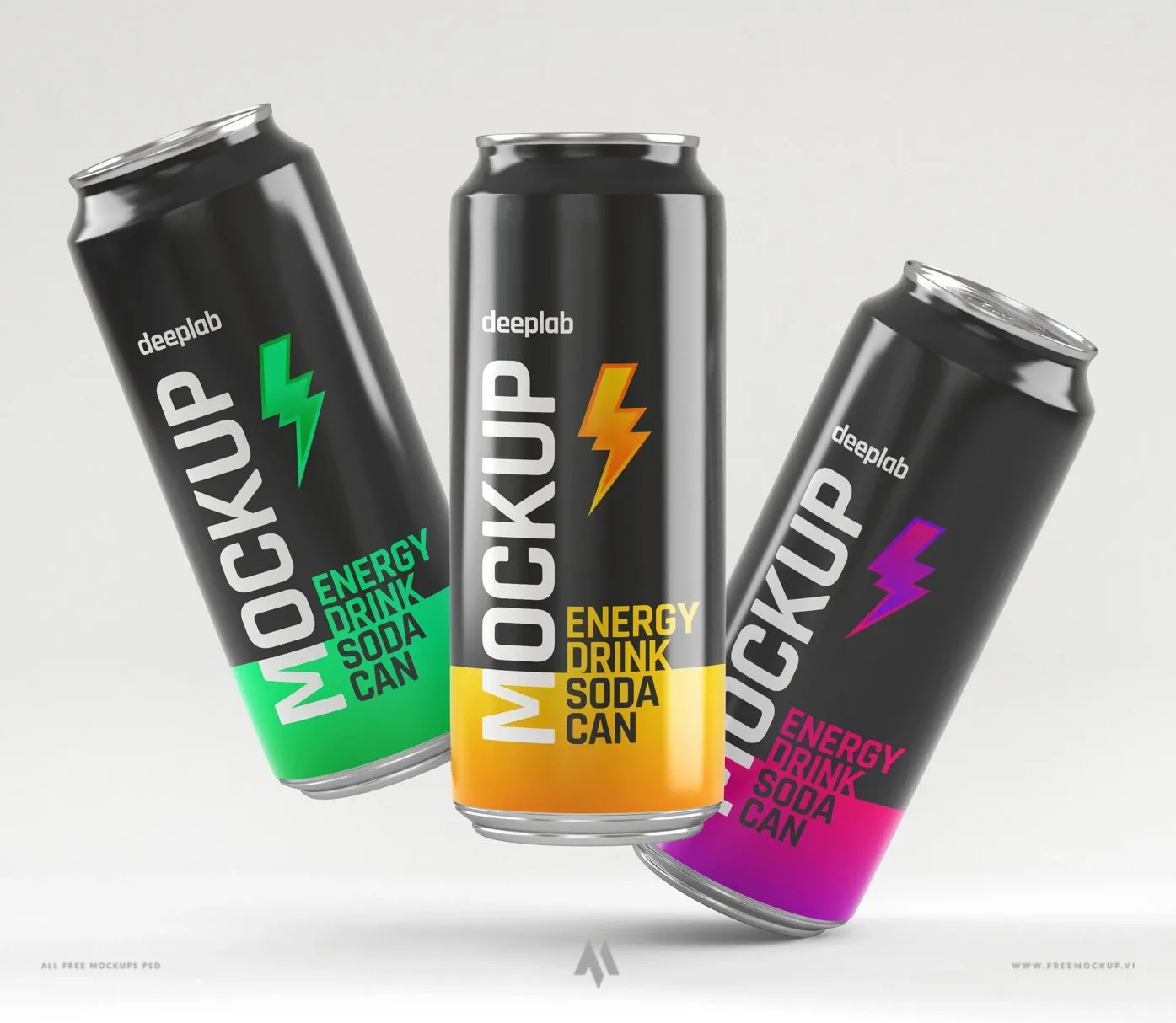 Mockup soda, nước tăng lực