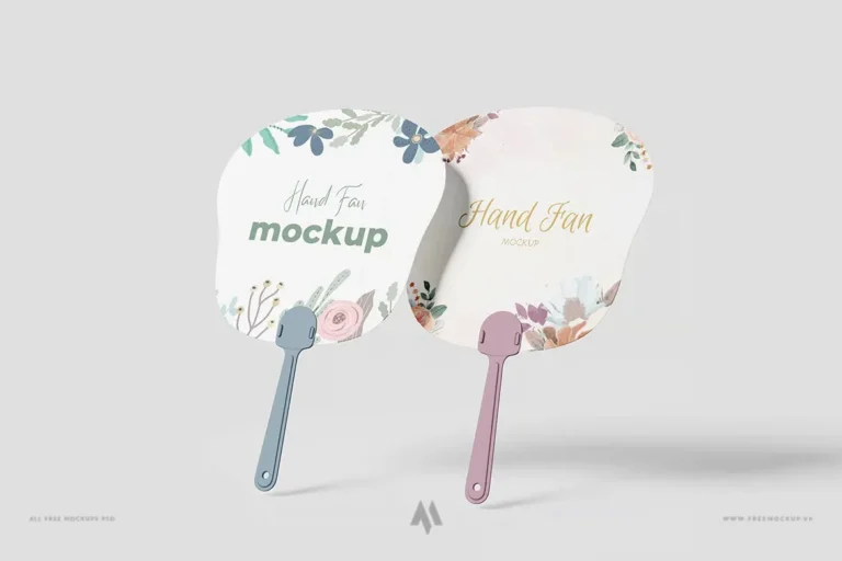 Bộ 5 file Mockup quạt nhựa cầm tay