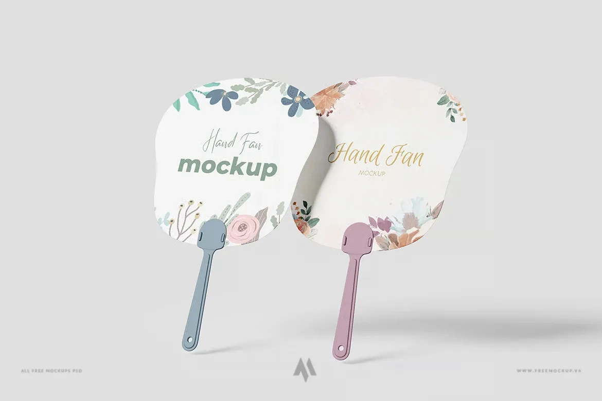 Bộ 5 file Mockup quạt nhựa cầm tay