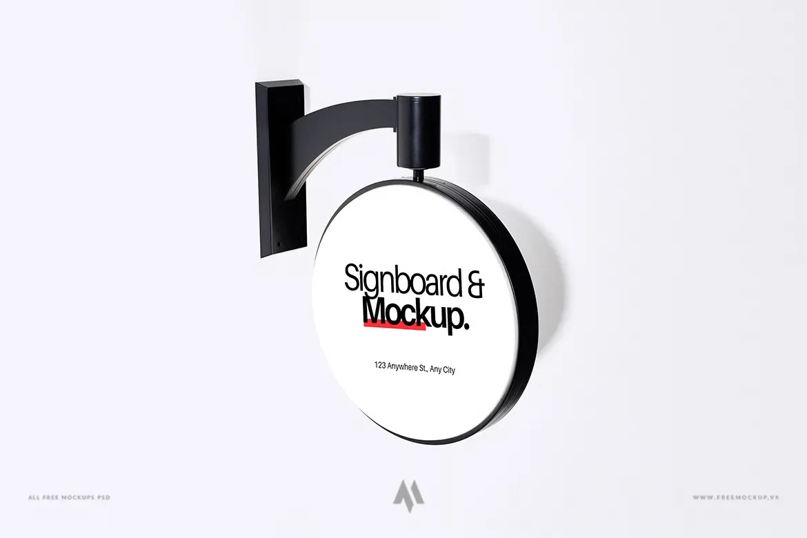Bộ 4 PSD Mockup biển vẫy có móc treo