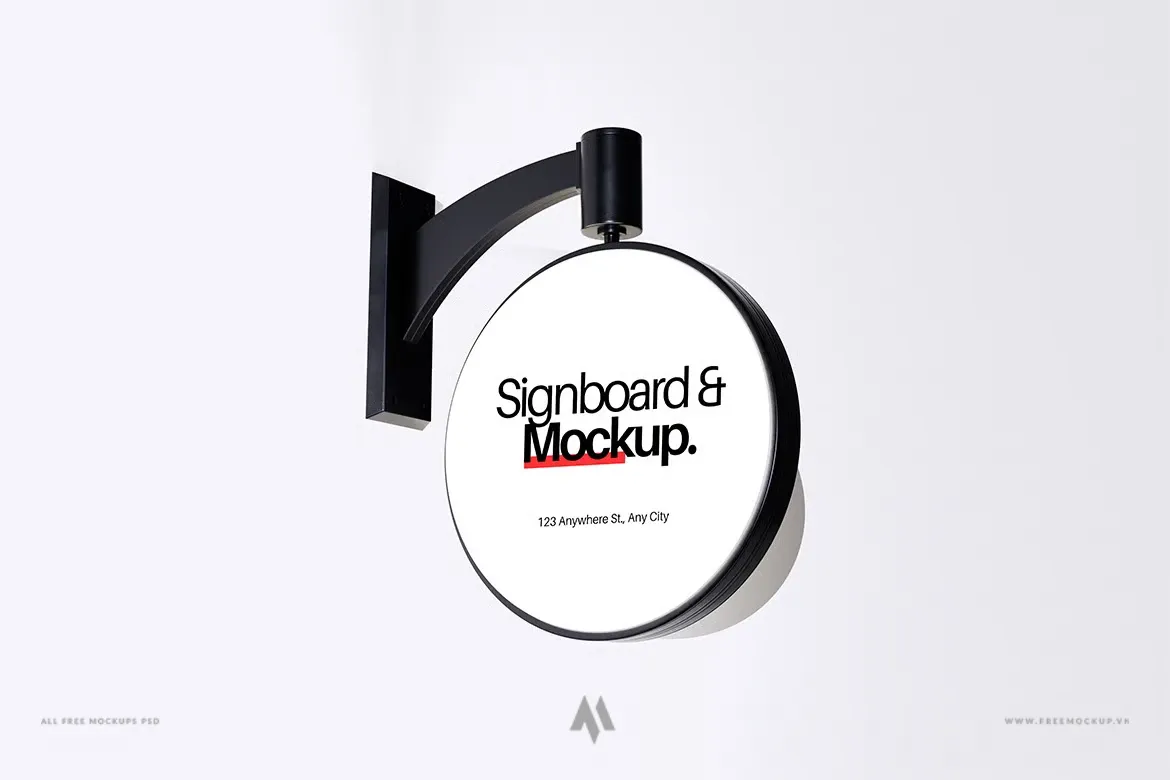 Bộ 4 PSD Mockup biển vẫy có móc treo