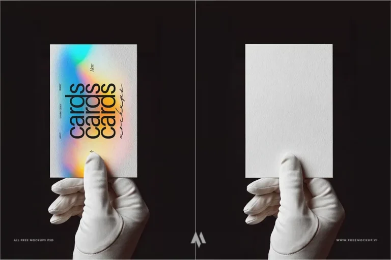Mockup tay cầm danh thiếp miễn phí