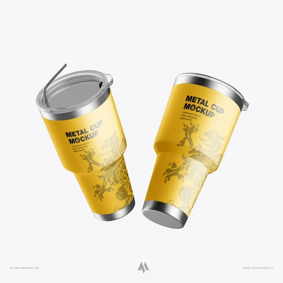 Mockup bình nước inox