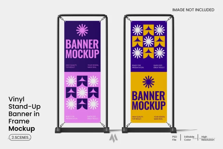 Mockup standee chân sắt cố định sự kiện