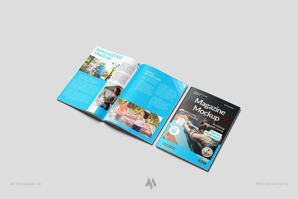 Mockup Tạp Chí A4 PSD Chuyên Nghiệp