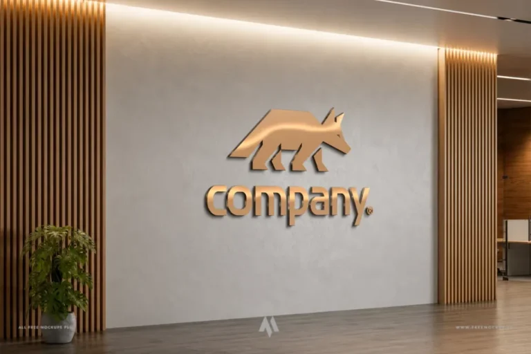 Mockup logo 3D văn phòng