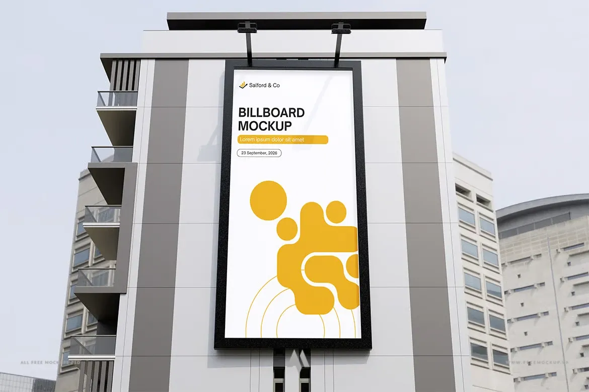 Mockup biển quảng cáo trên