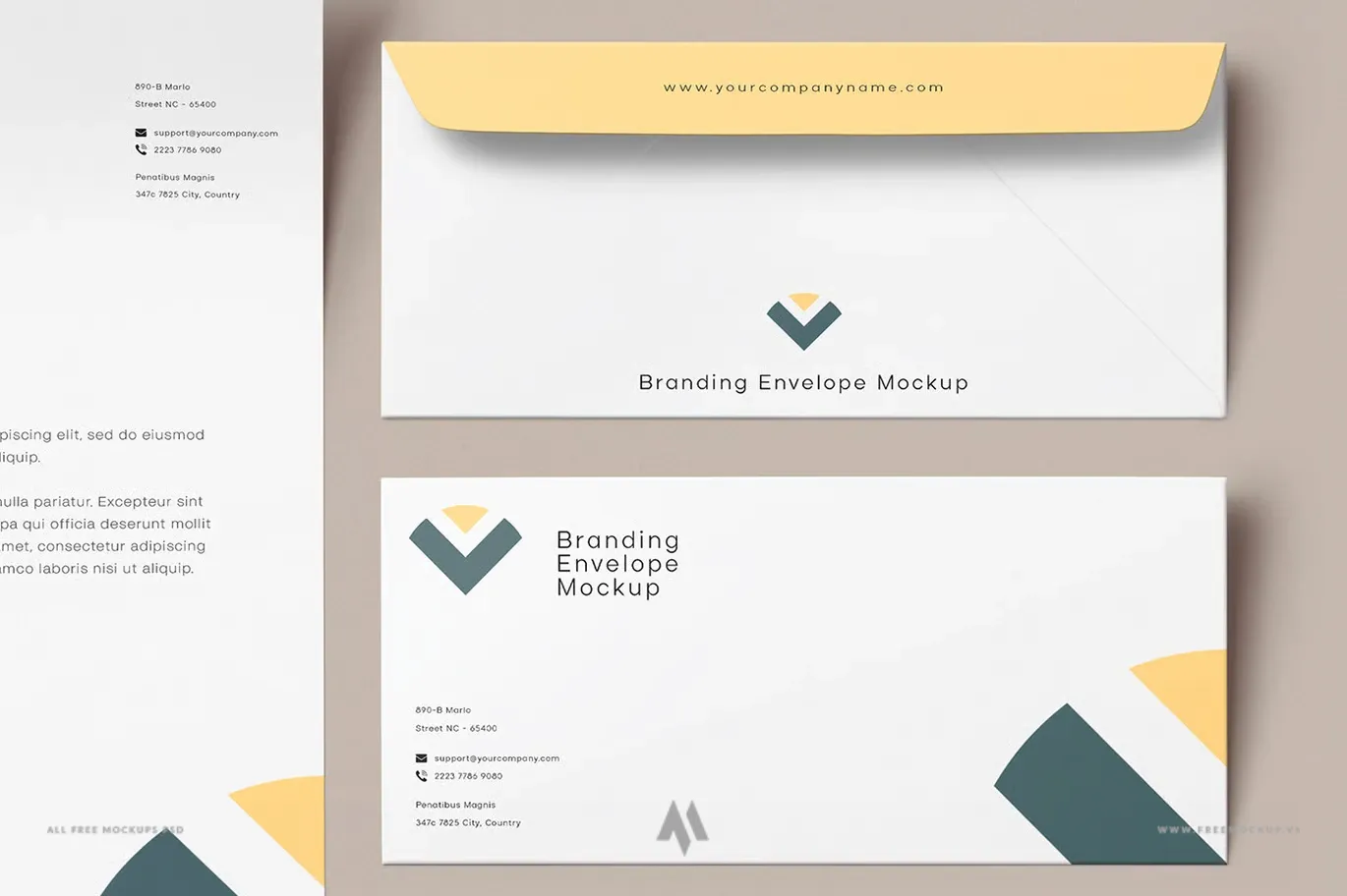 Mockup bộ nhận diện thương hiệu đơn giản