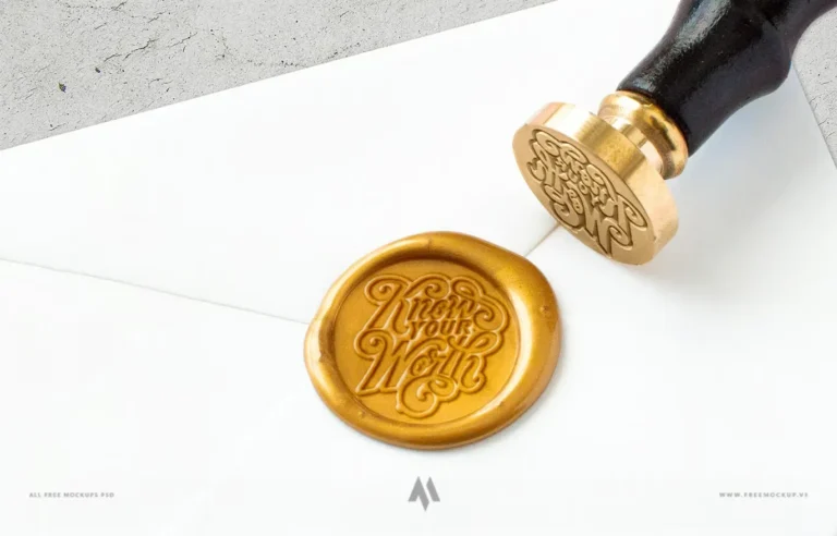 Mockup dấu sáp phong bì thư