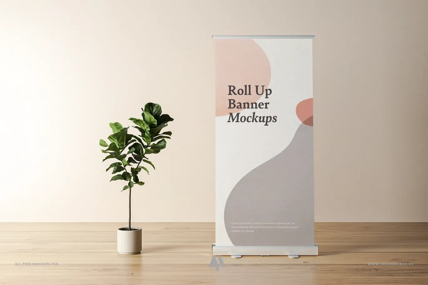 Mockup Standee cuốn chân nhôm chuyên nghiệp