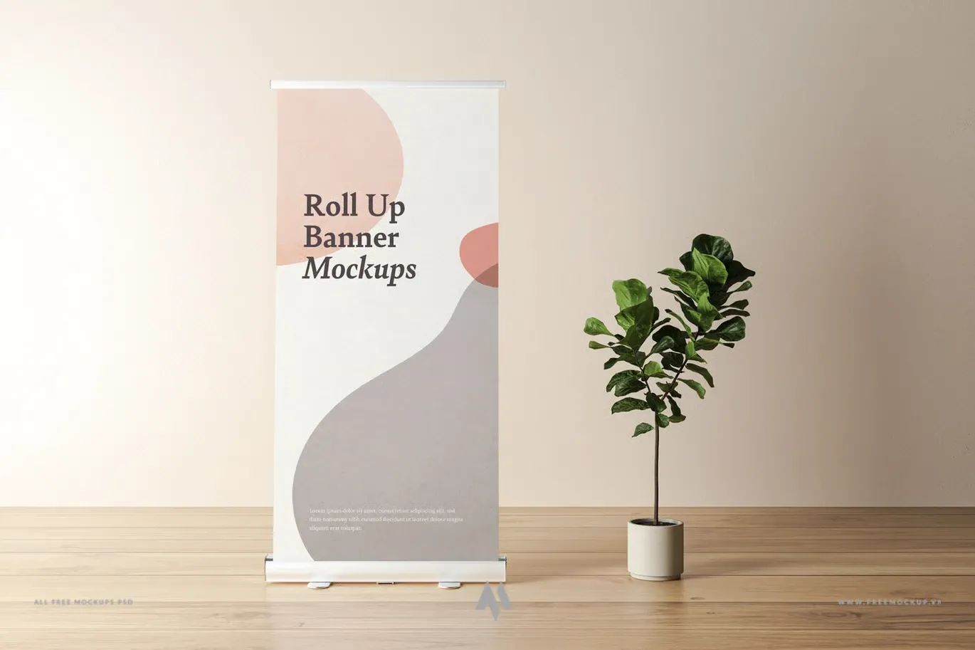 Mockup Standee cuốn chân nhôm chuyên nghiệp