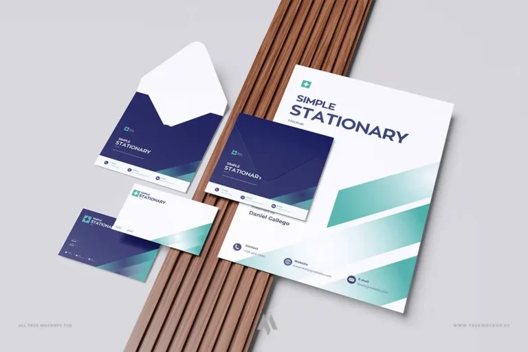 Mockup bộ nhận diện thương hiệu Văn Phòng  phẩm