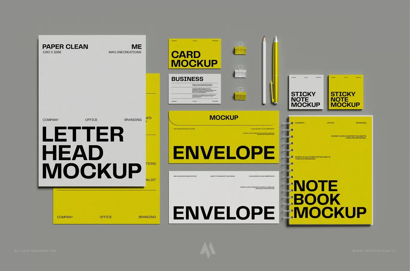 Tải Mockup Bộ Nhận Diện Thương Hiệu Doanh Nghiệp Chuyên Nghiệp PSD Miễn Phí
