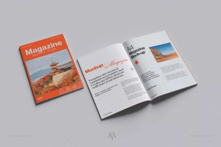 Mockup Tạp Chí A4 Chuyên Nghiệp PSD