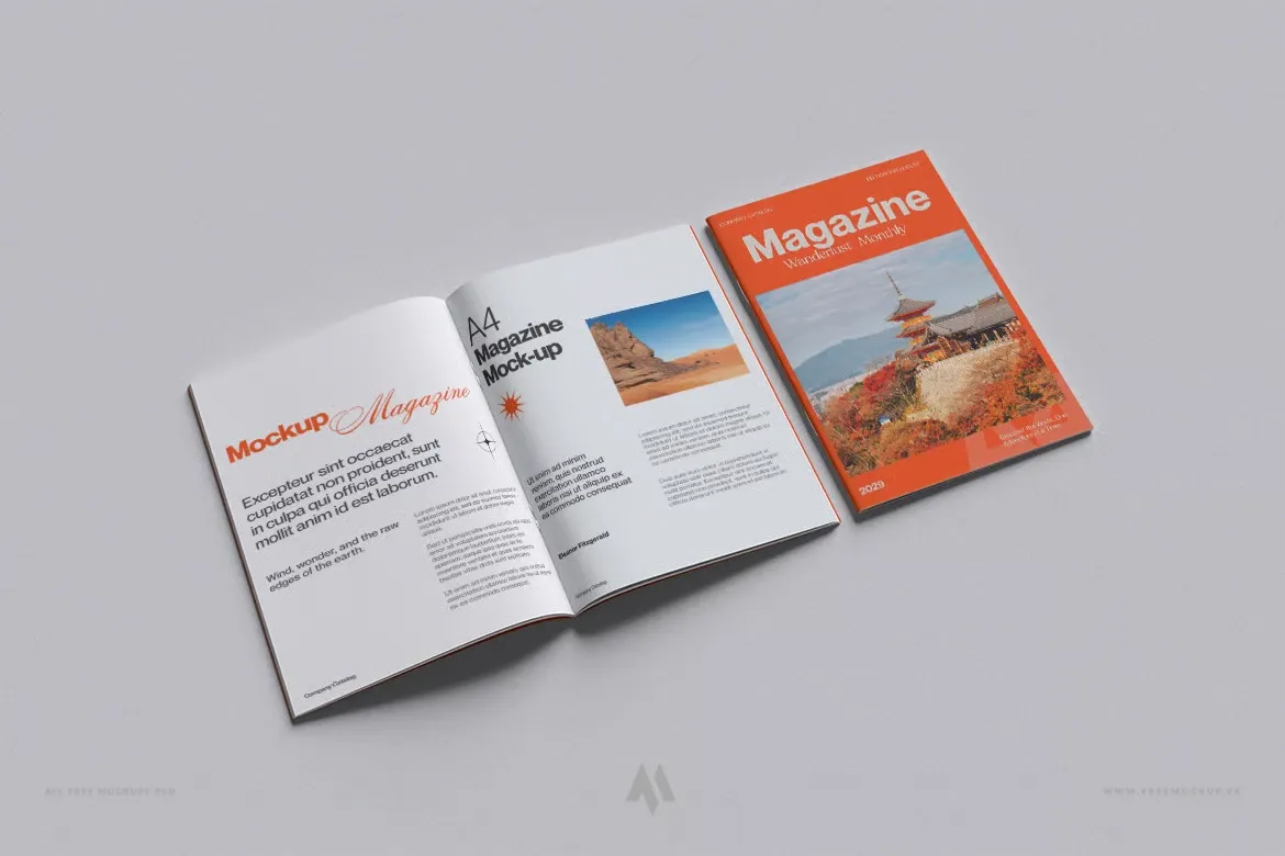Tải Mockup Tạp Chí A4 Chuyên Nghiệp PSD: Trình Bày Thiết Kế Ấn Tượng