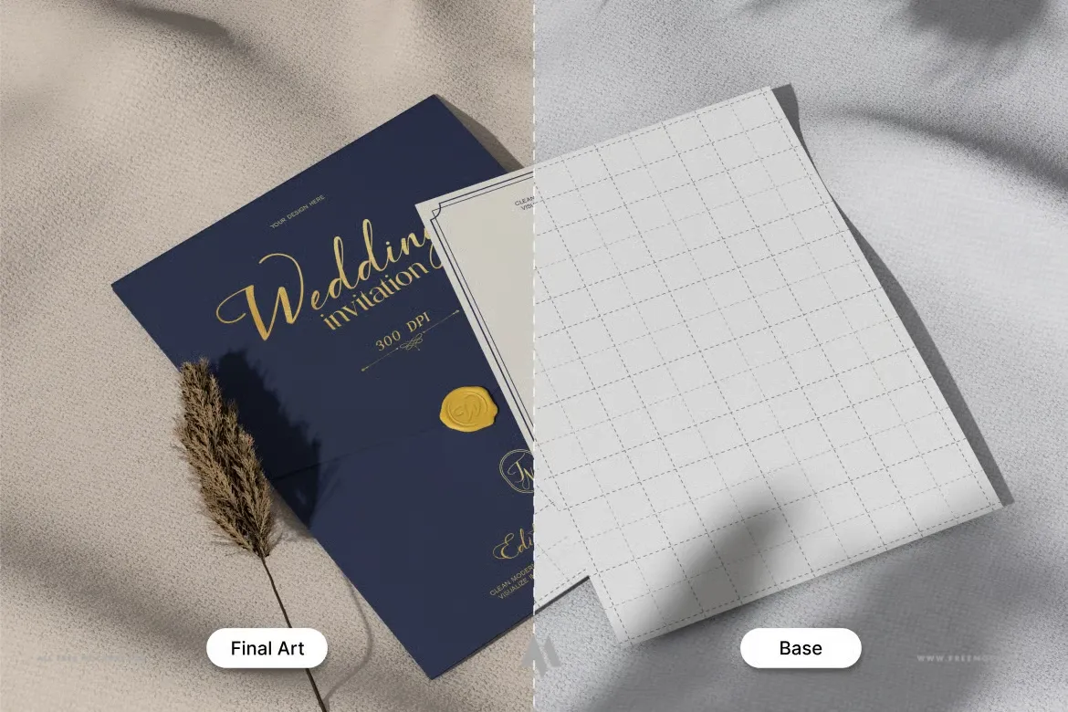 Tải Mockup Thiệp Mời Cưới Sang Trọng PSD Chuyên Nghiệp Miễn Phí