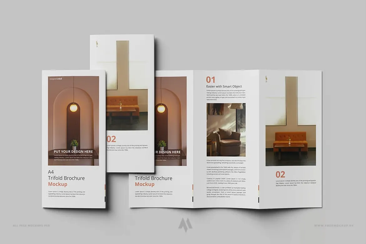 Tạo Mockup A4 Gấp 3 Chuyên Nghiệp Miễn Phí!