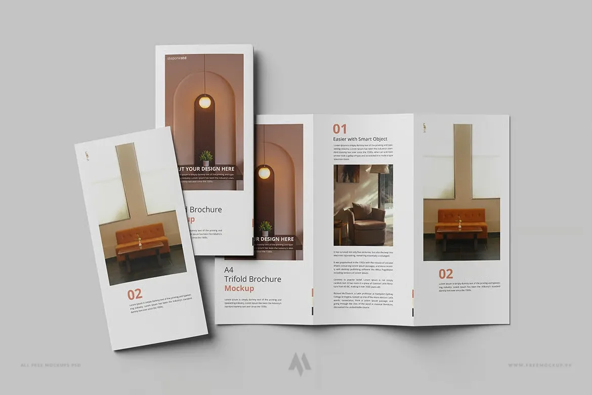 Tạo Mockup A4 Gấp 3 Chuyên Nghiệp Miễn Phí!