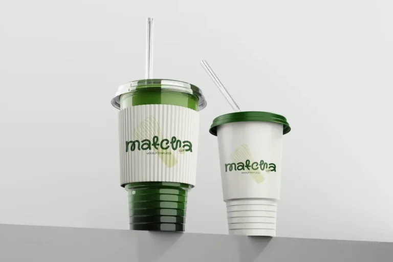 Mockup cốc matcha miễn phí