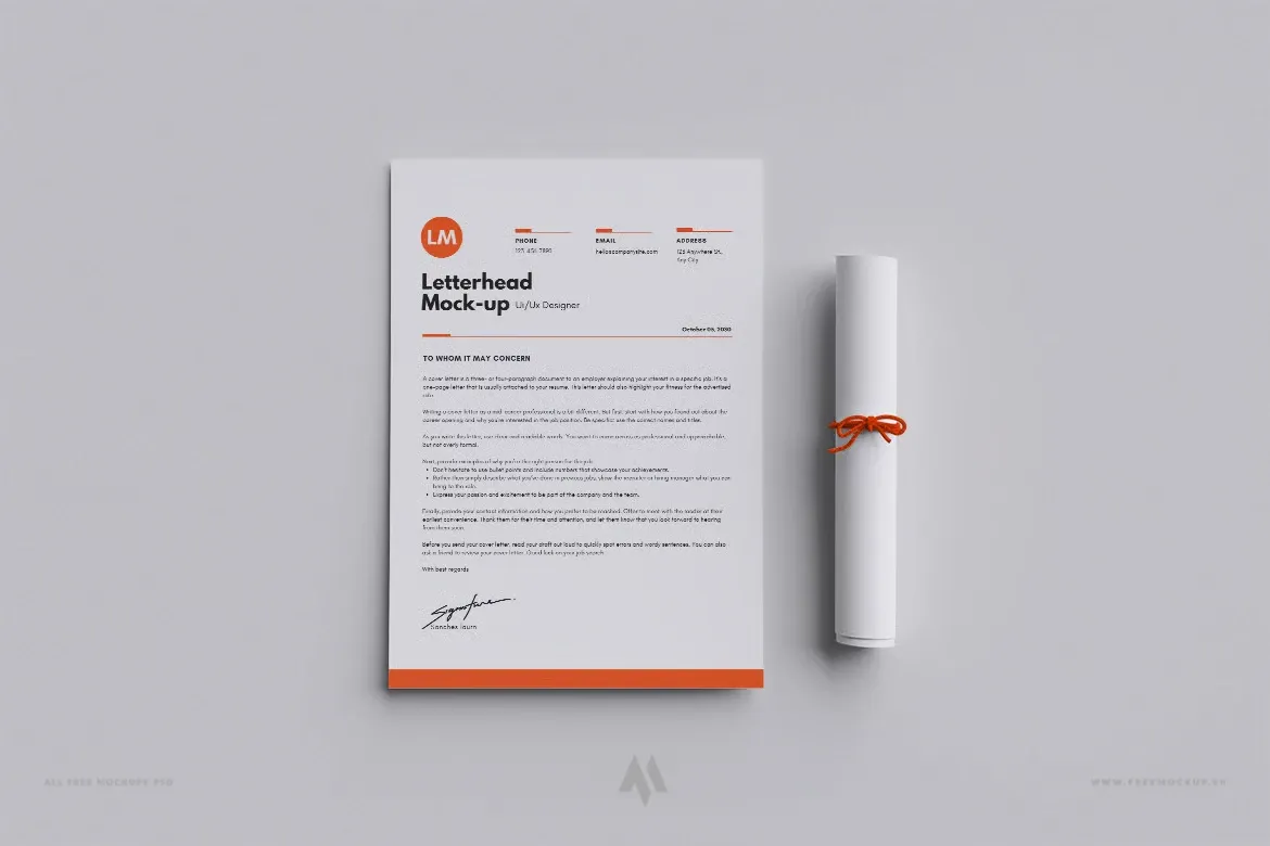 Mockup A4 Letterhead Chuyên Nghiệp PSD Miễn Phí Ngay