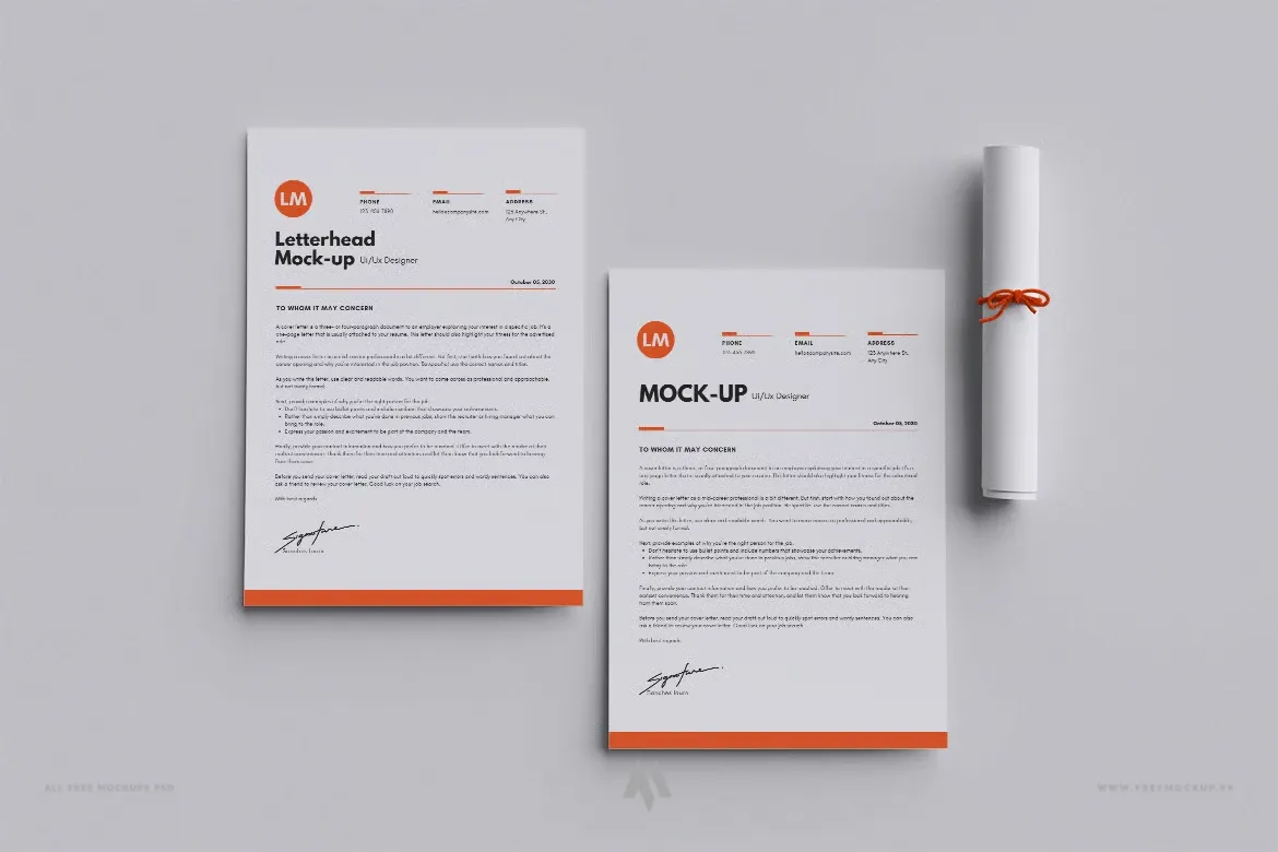 Mockup A4 Letterhead Chuyên Nghiệp PSD Miễn Phí Ngay