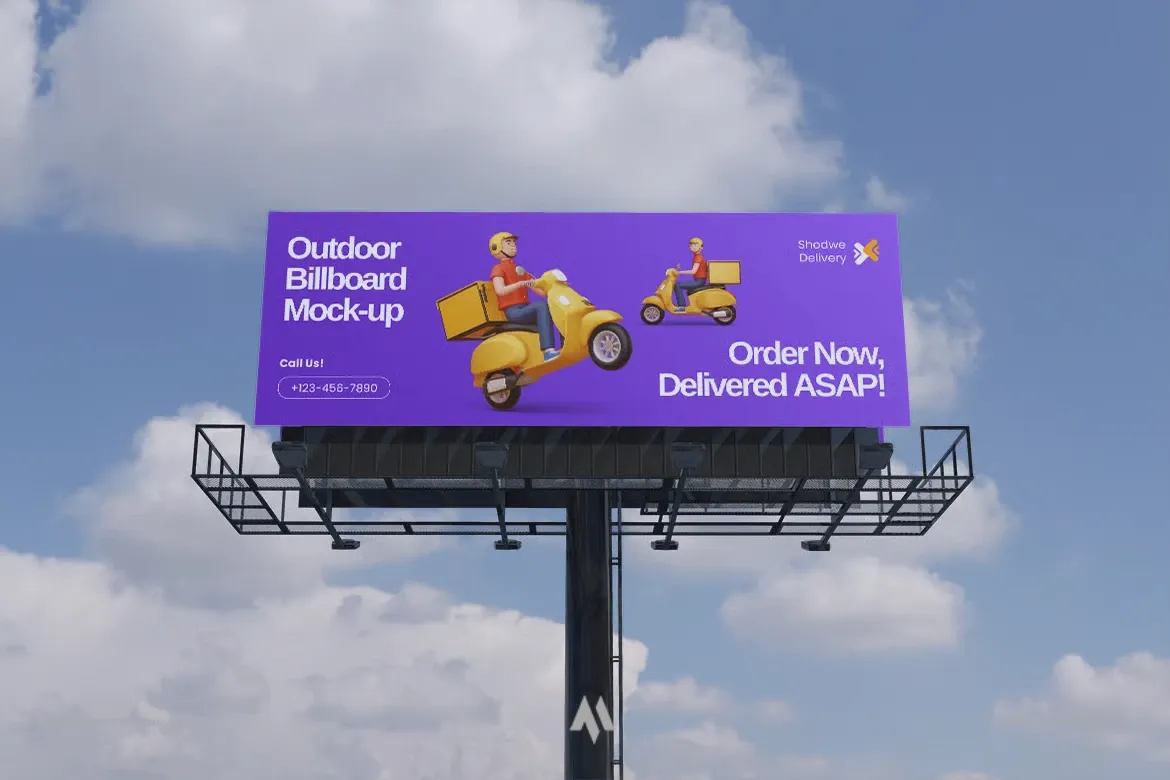 Mockup Bảng Hiệu Quảng Cáo Chất Lượng Cao PSD Miễn Phí