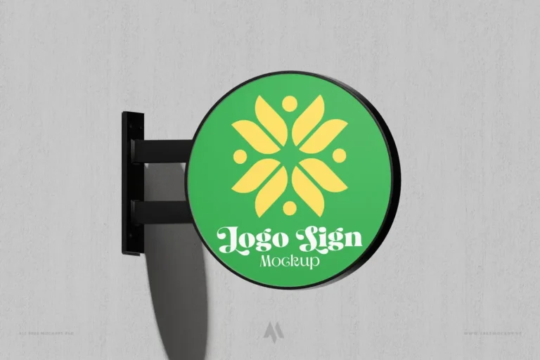 Mockup Biển vẫy treo tường psd