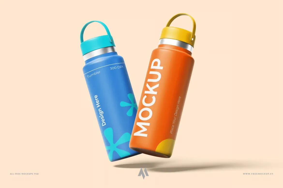 Mockup Bình Giữ Nhiệt Tumbler PSD Chuyên Nghiệp Miễn Phí