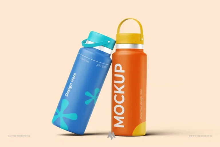Mockup Bình Giữ Nhiệt Tumbler PSD Chuyên Nghiệp Miễn Phí