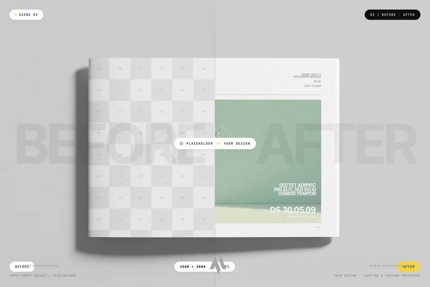 Mockup Brochure A4 Ngang PSD Miễn Phí