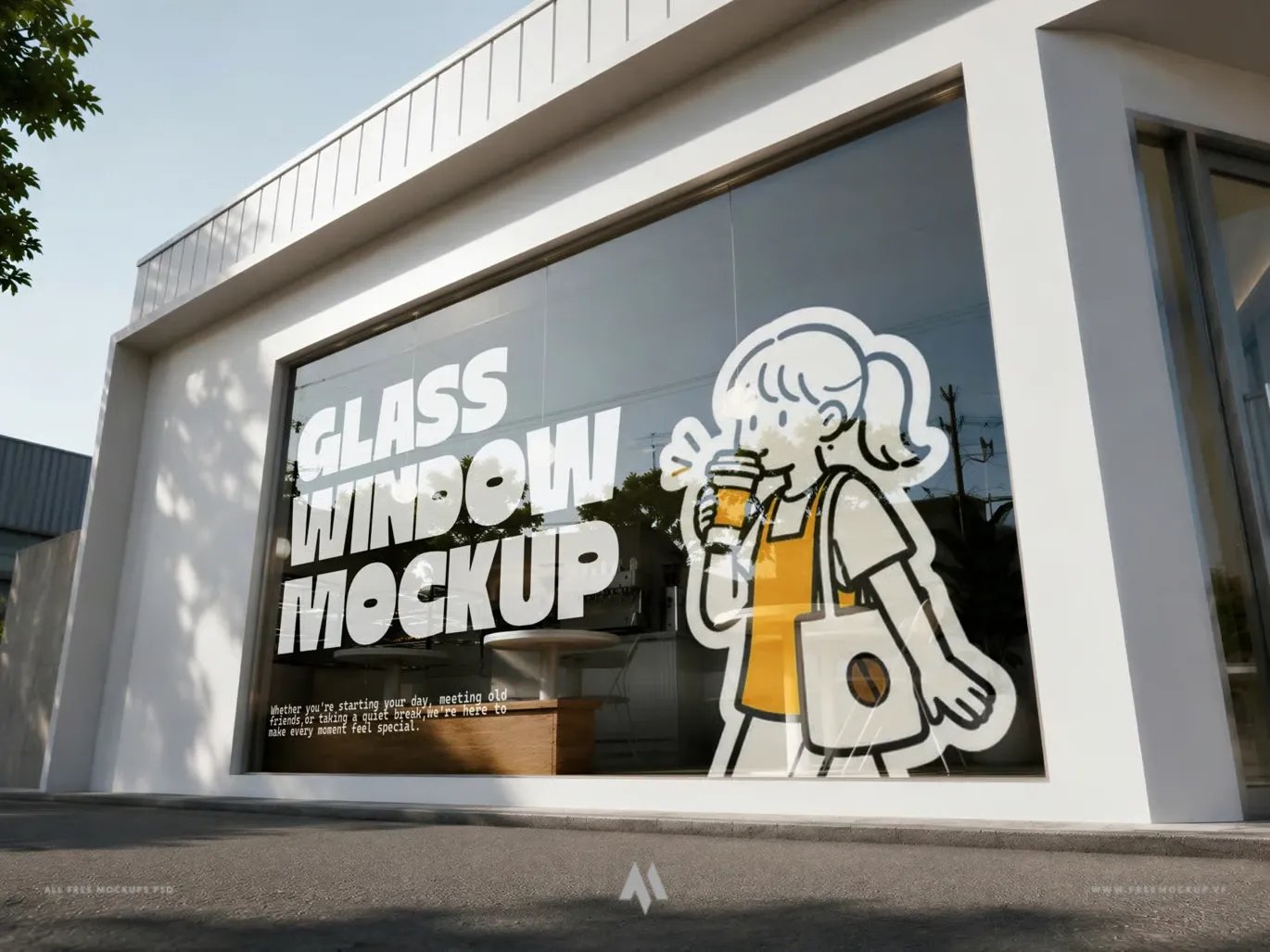 Mockup decal Cửa Kính PSD Miễn Phí
