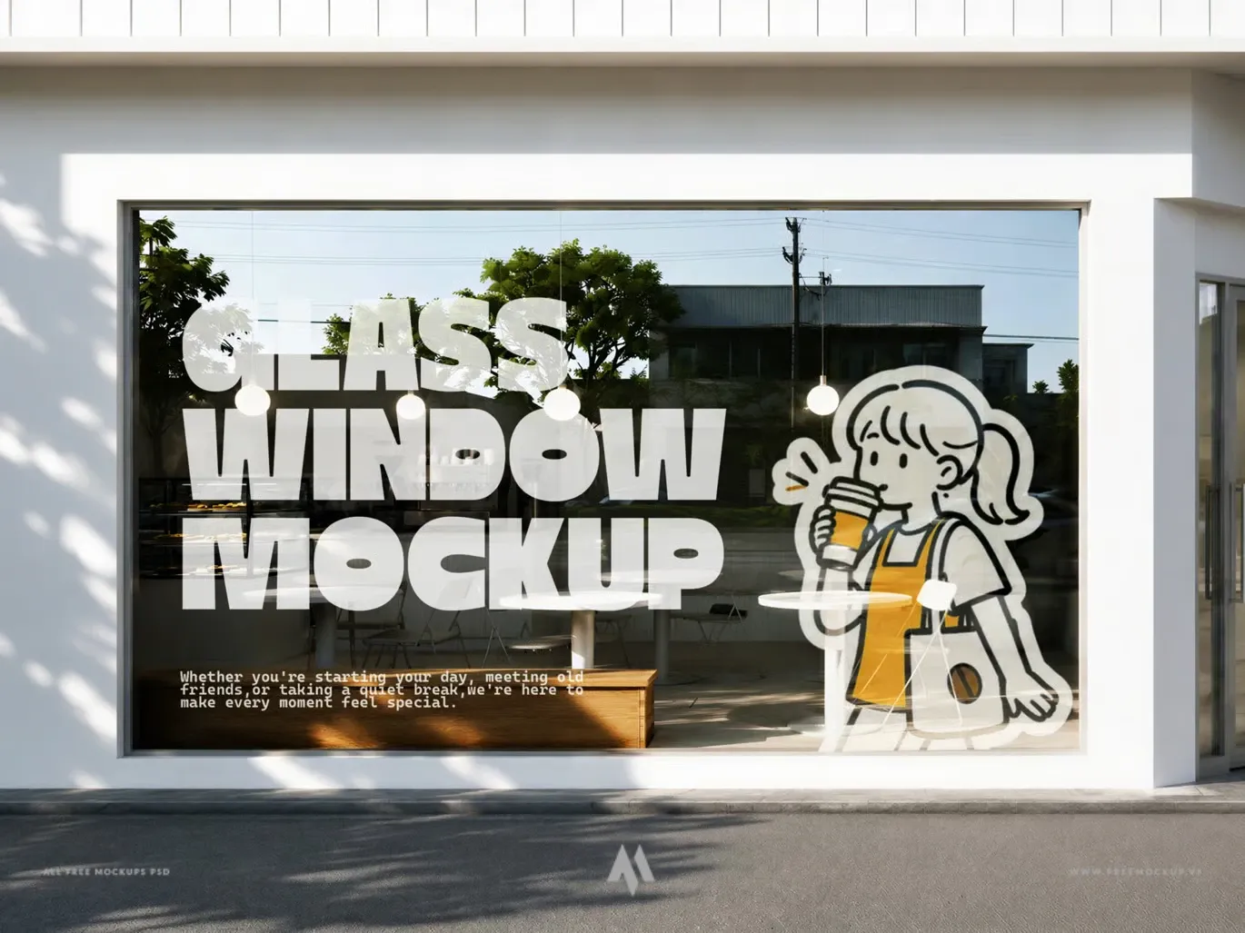Mockup decal Cửa Kính PSD Miễn Phí