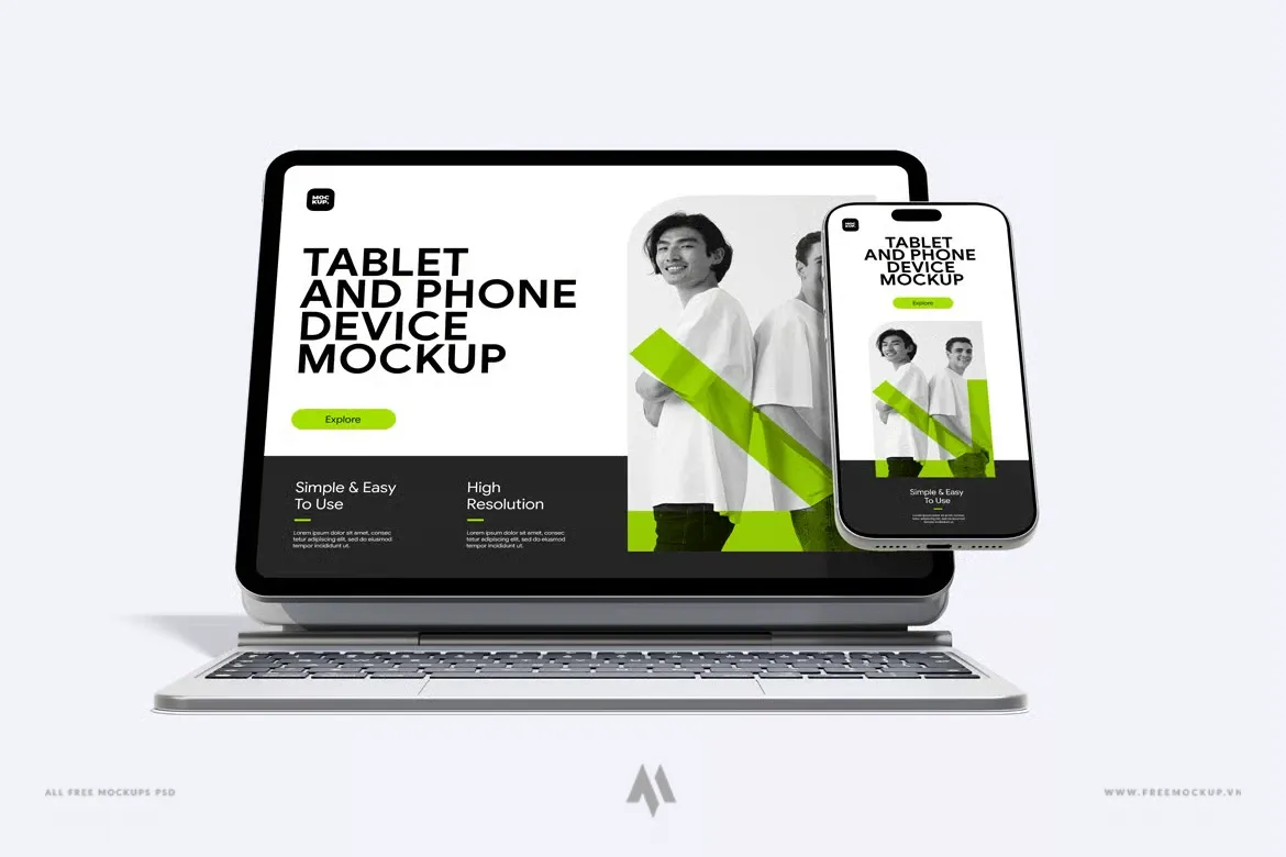 Mockup iPad iPhone Chuyên Nghiệp PSD Miễn Phí