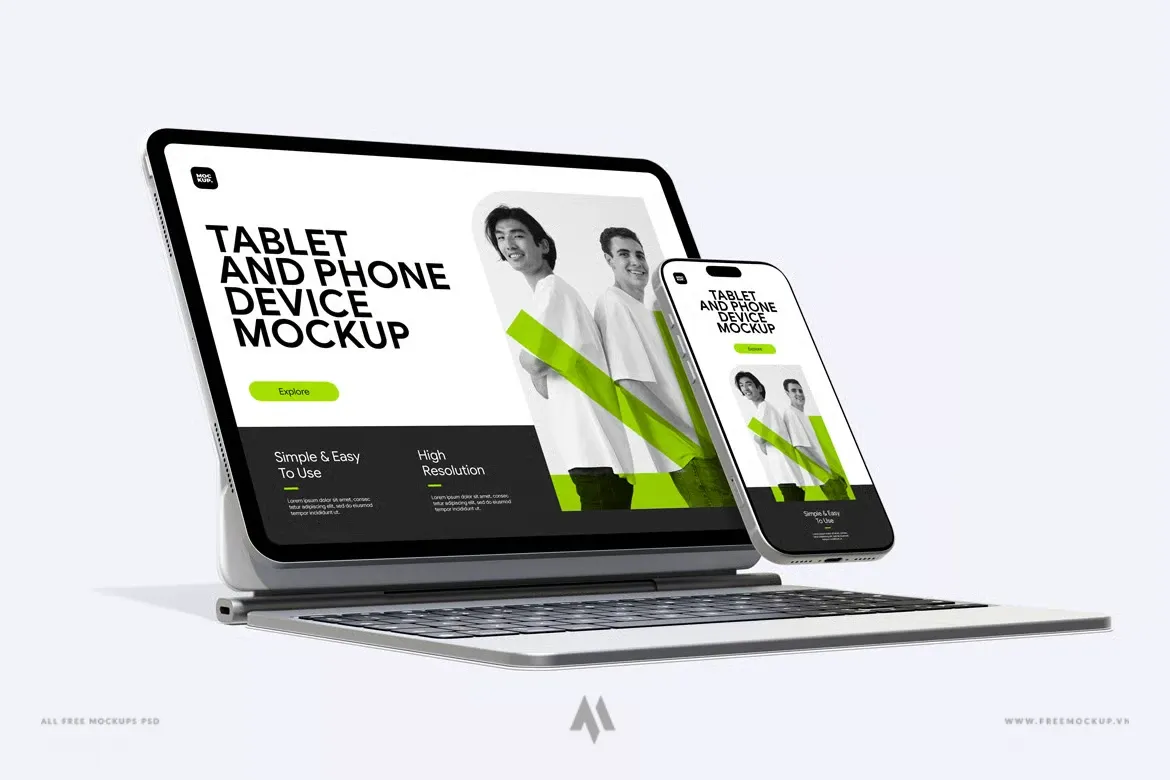 Mockup iPad iPhone Chuyên Nghiệp PSD Miễn Phí