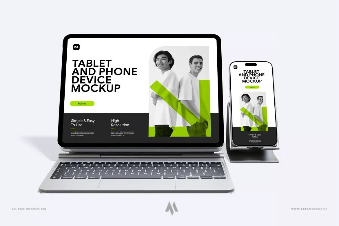 Mockup iPad iPhone Chuyên Nghiệp PSD Miễn Phí