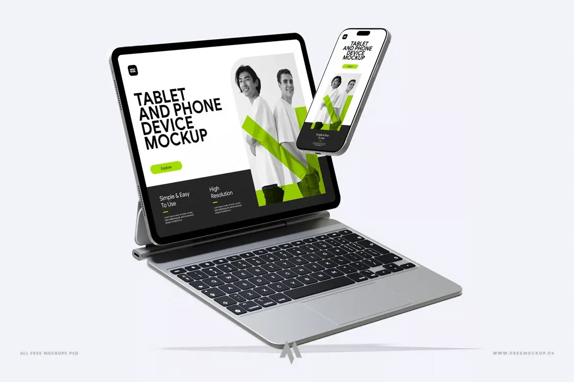 Mockup iPad iPhone Chuyên Nghiệp PSD Miễn Phí