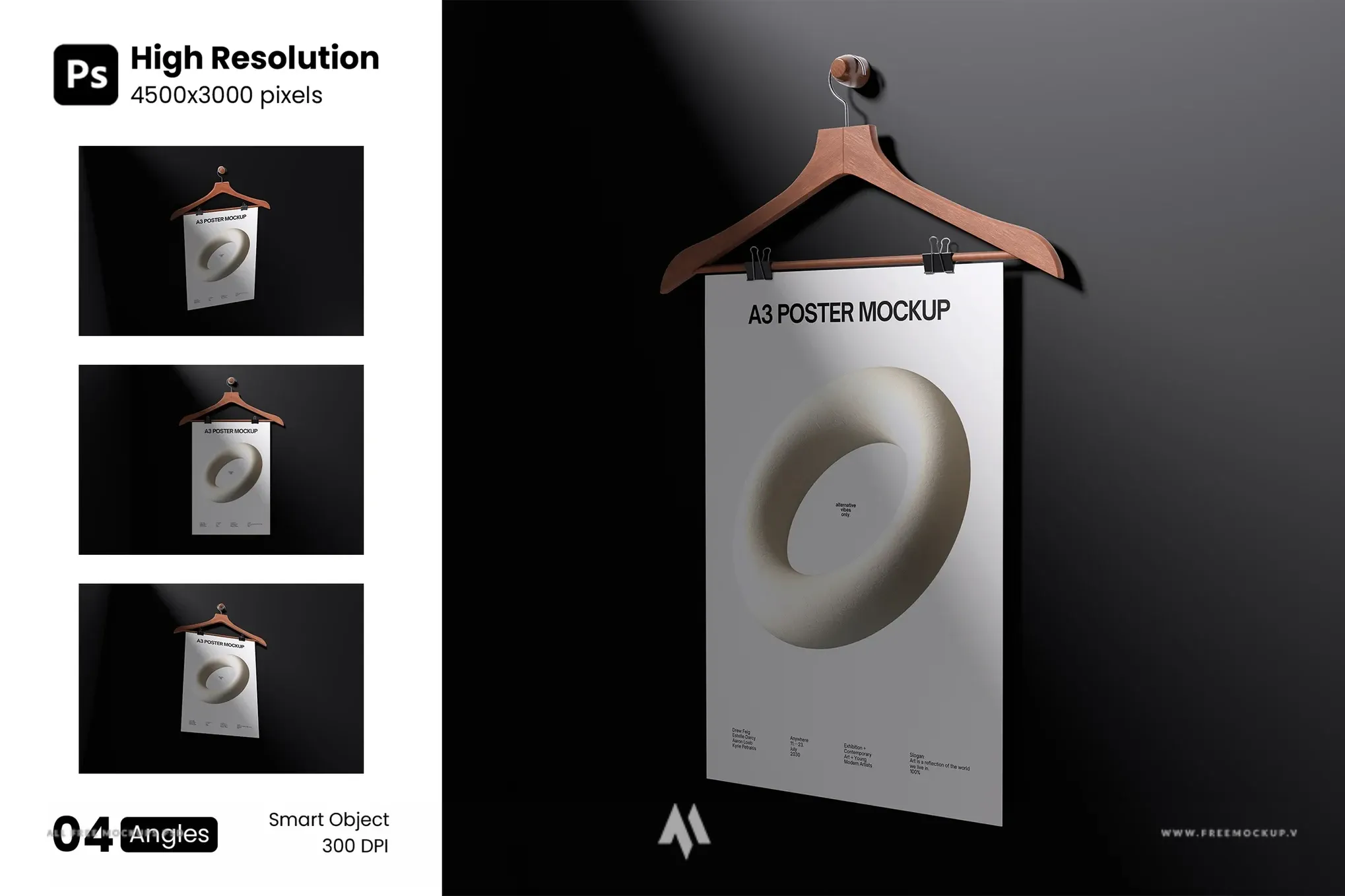 Mockup Poster Treo Mắc Áo Chuyên Nghiệp PSD Miễn Phí