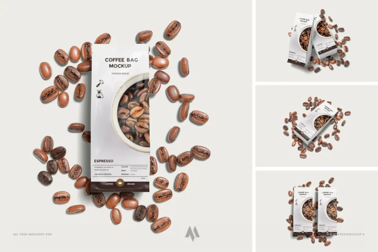 Mockup Túi Cà Phê PSD Miễn Phí