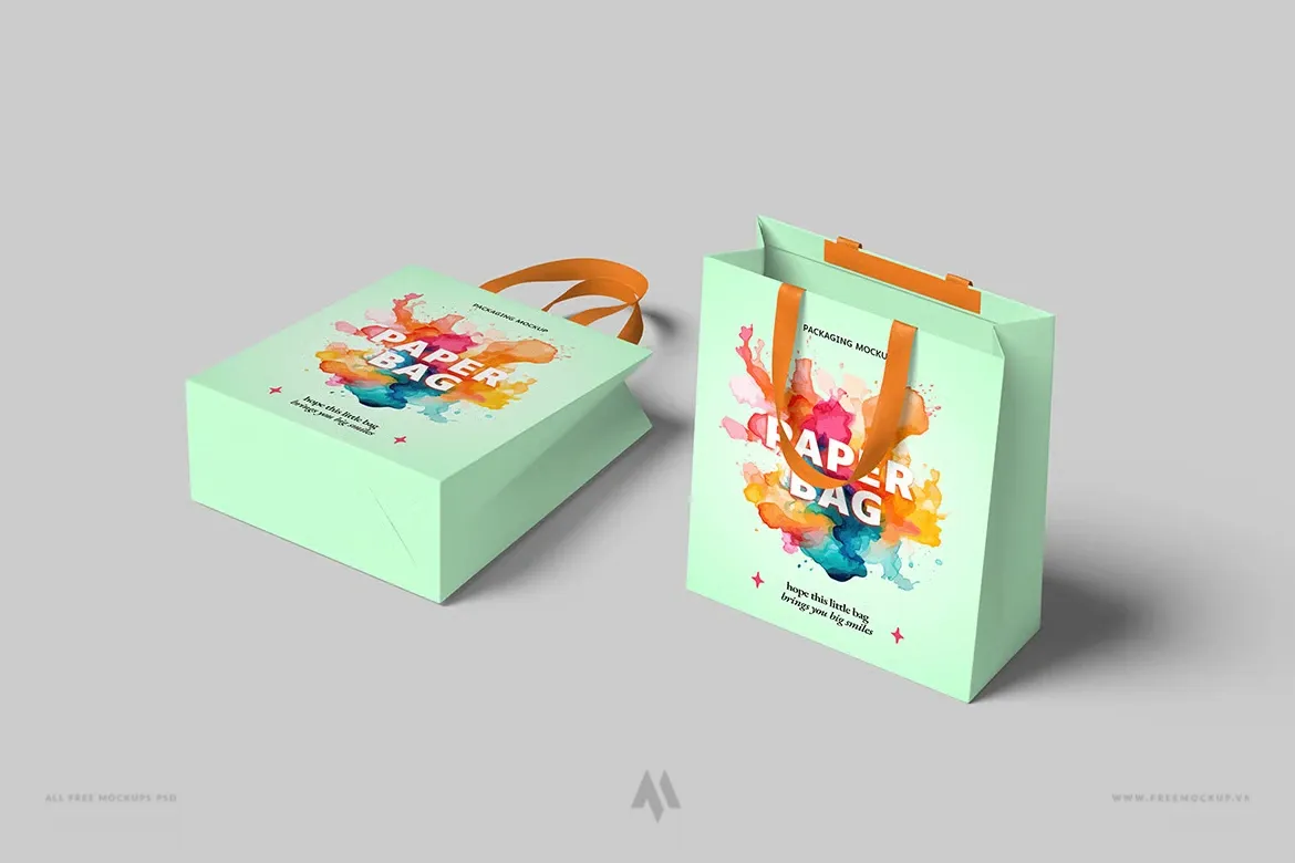 Mockup túi giấy PSD miễn phí