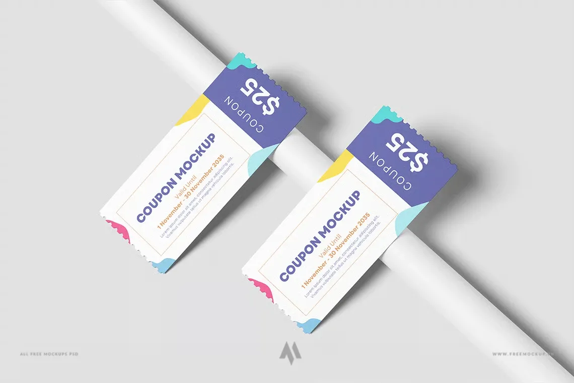 Mockup voucher giảm giá chuyên nghiệp PSD