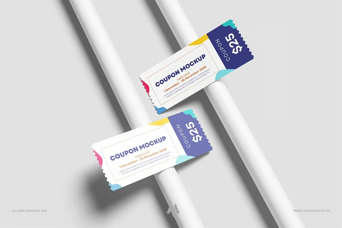 Mockup voucher giảm giá chuyên nghiệp PSD