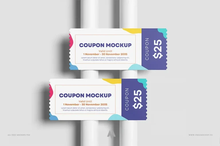 Mockup voucher giảm giá chuyên nghiệp PSD