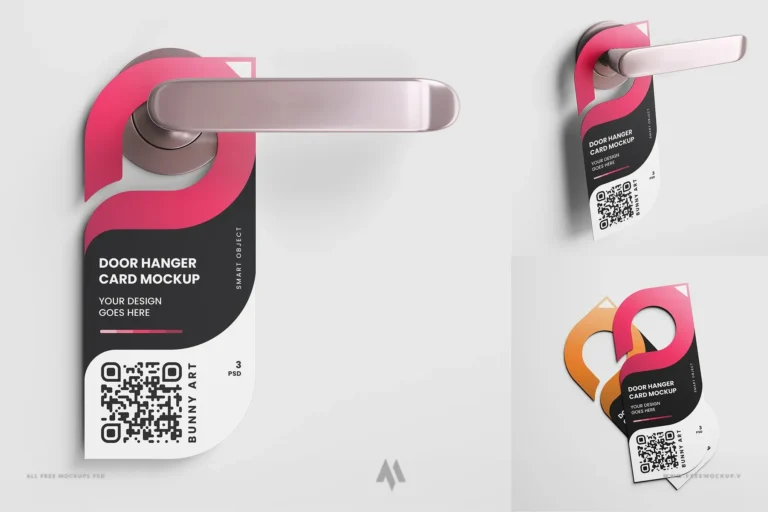 Tải Miễn Phí 3 Mockup Thẻ Treo Cửa PSD Chuyên Nghiệp