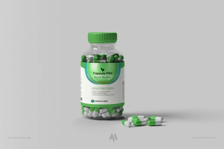 Mockup nhãn lọ thuốc PSD