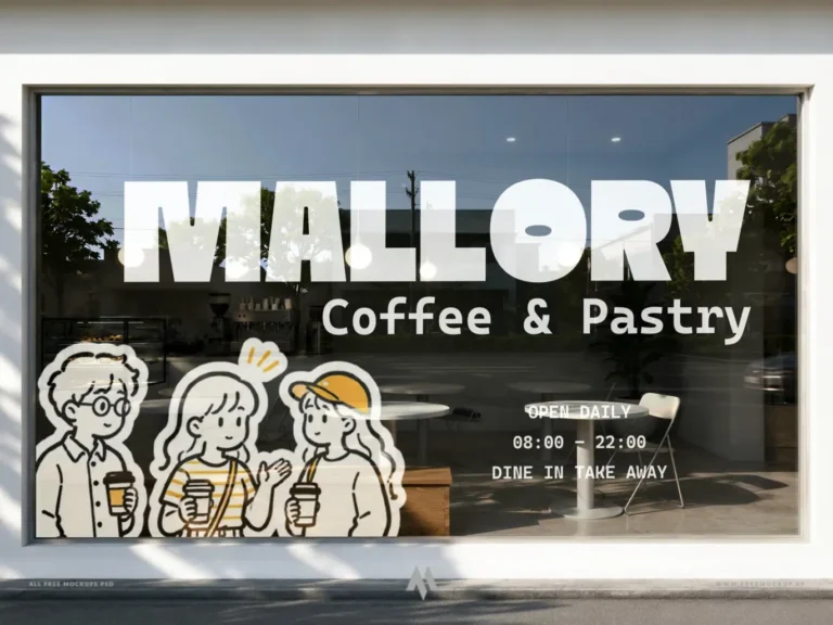 Mockup decal Cửa Kính PSD Miễn Phí