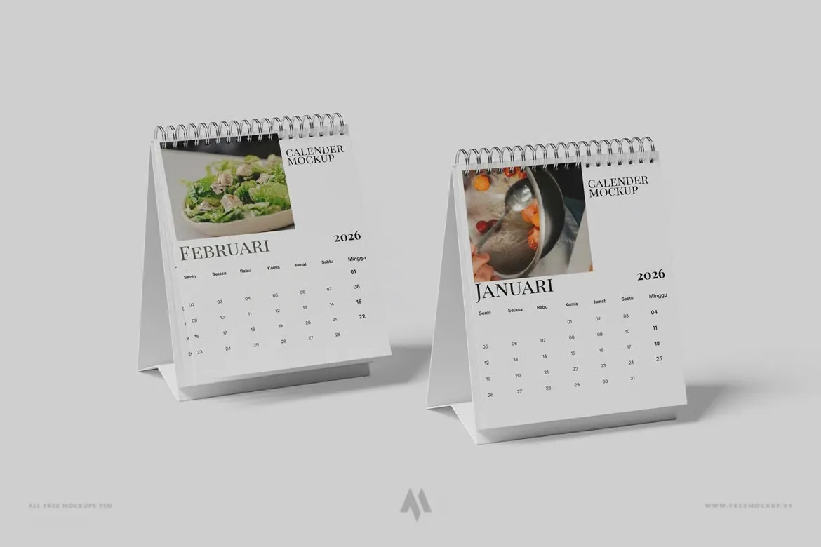 Tải Mockup Lịch Để Bàn PSD Miễn Phí: Trình Bày Thiết Kế Chuyên Nghiệp