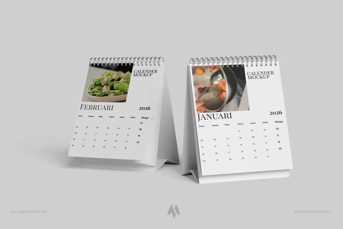 Tải Mockup Lịch Để Bàn PSD Miễn Phí: Trình Bày Thiết Kế Chuyên Nghiệp