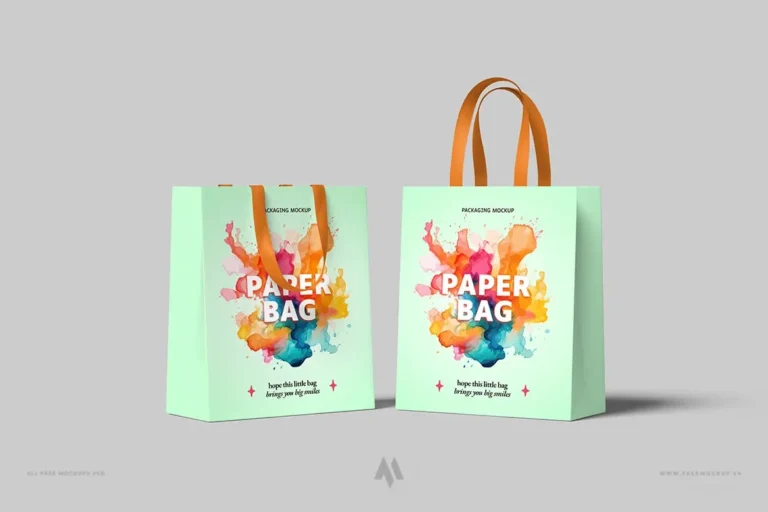Mockup túi giấy PSD miễn phí